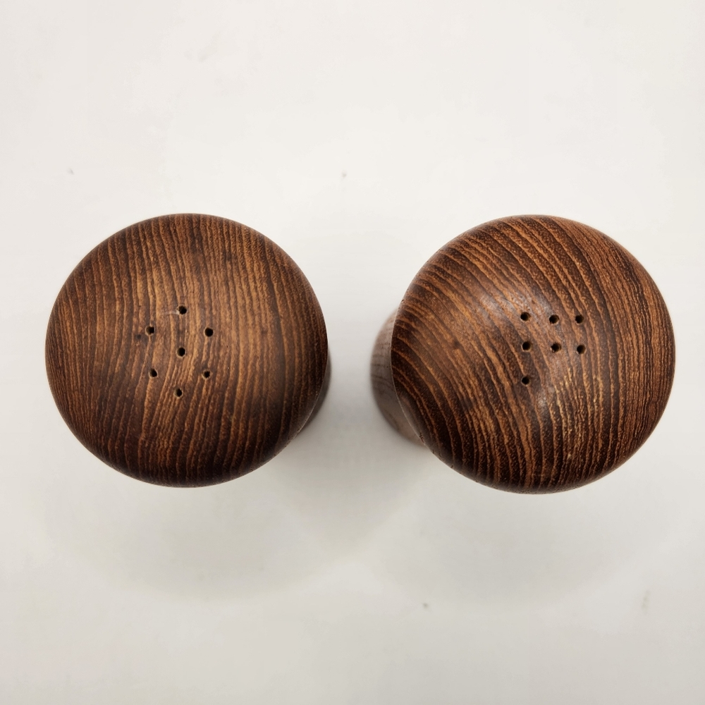 Vintage Teak Mid Century Modern Wood Salt & Pepper Shakers - Picture 2 of 5
